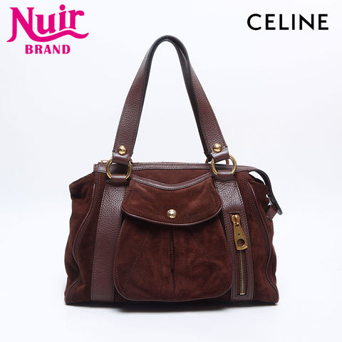 CELINE suede Shoulder Bag Brown WS14549
