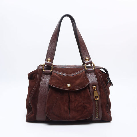 CELINE suede Shoulder Bag Brown WS14549
