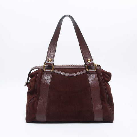 CELINE suede Shoulder Bag Brown WS14549