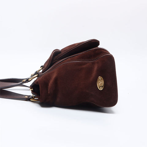 CELINE suede Shoulder Bag Brown WS14549