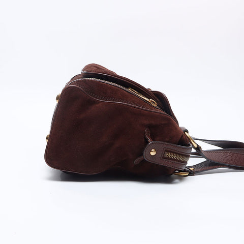 CELINE suede Shoulder Bag Brown WS14549