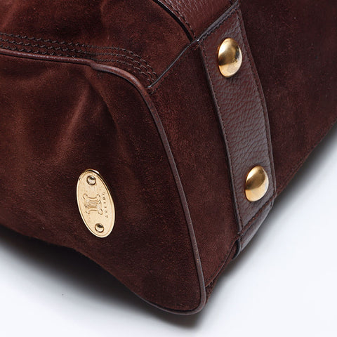 CELINE suede Shoulder Bag Brown WS14549
