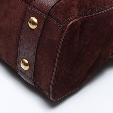 CELINE suede Shoulder Bag Brown WS14549