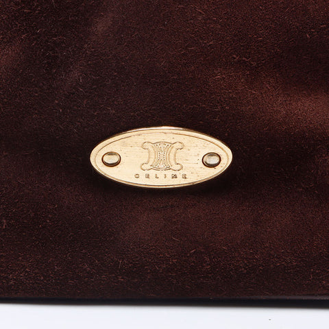 CELINE suede Shoulder Bag Brown WS14549