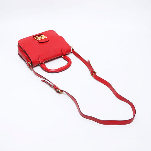 Miu Miu 2way Madras Shoulder Bag Shoulder Bag Red WS14552