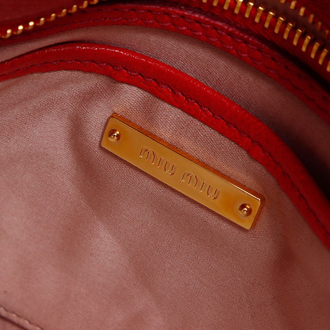 Miu Miu 2way Madras Shoulder Bag Shoulder Bag Red WS14552