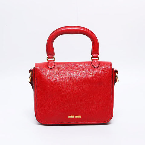 Miu Miu 2way Madras Shoulder Bag Shoulder Bag Red WS14552