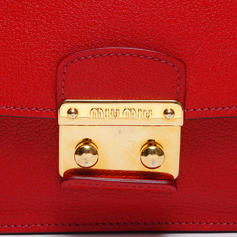Miu Miu 2way Madras Shoulder Bag Shoulder Bag Red WS14552