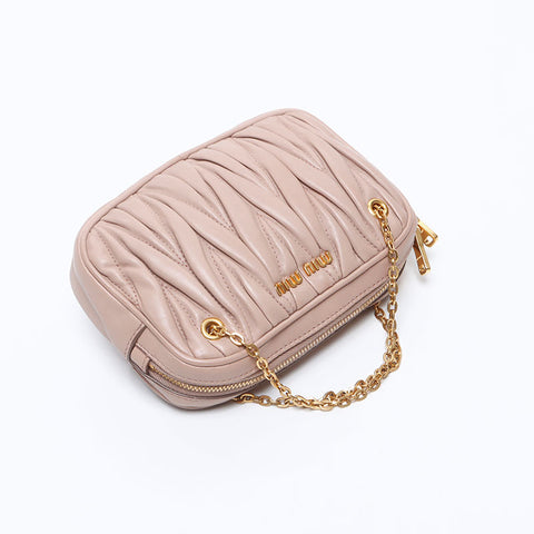 Miu Miu Matelasse mini pochette Sac à main beige WS14553