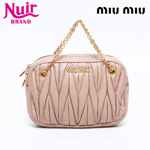 Miu Miu Matelasse mini pouch Handbag beige WS14553