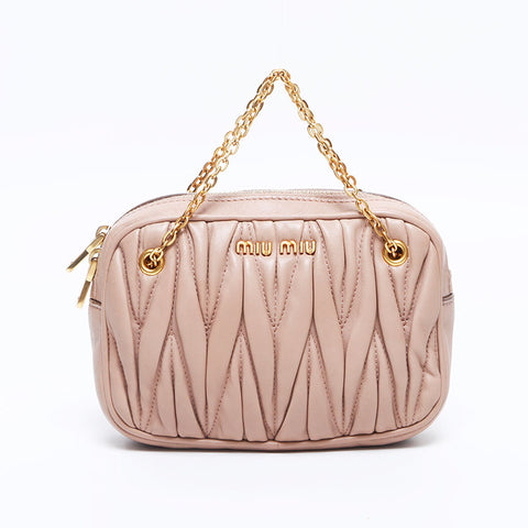 Miu Miu Matelasse mini pouch Handbag beige WS14553