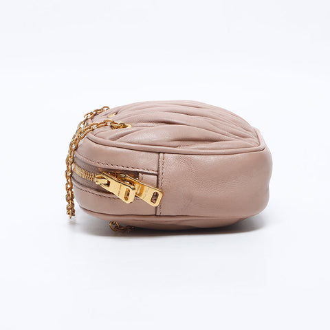 Miu Miu Matelasse mini pochette Sac à main beige WS14553
