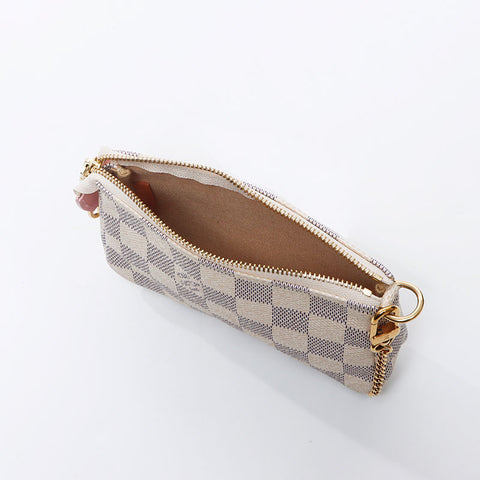 LOUIS VUITTON 2018 Damier Azur Mini Pochette Accessoires Pouch Handbag white WS14554