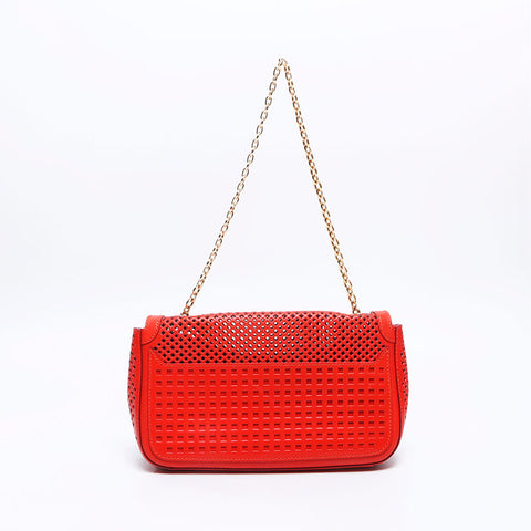 Salvatore Ferragamo Gancini punching Shoulder Bag Orange WS14556