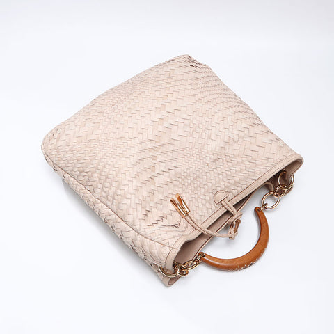 Salvatore Ferragamo Braided leather Handbag beige WS14557