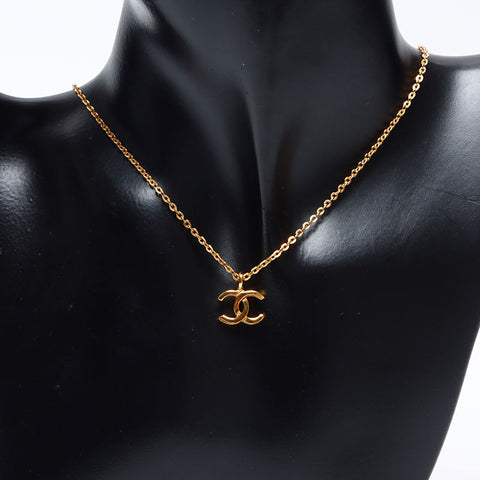 CHANEL 1980-1990 Mini COCO Mark Necklace gold WS14558