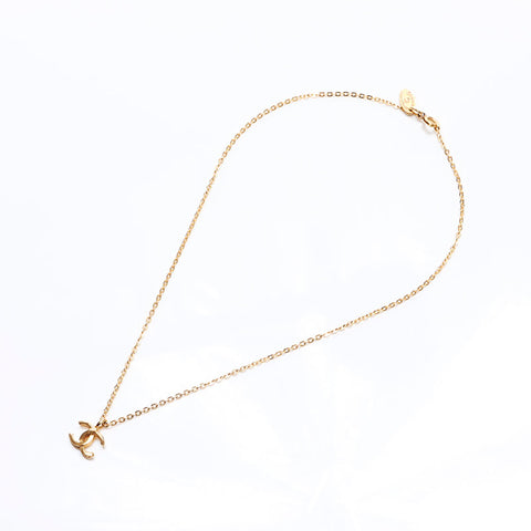 CHANEL 1980-1990 Mini COCO Mark Necklace gold WS14558