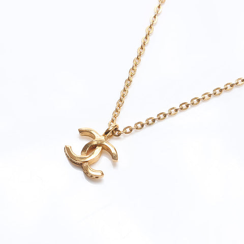 CHANEL 1980-1990 Mini COCO Mark Necklace gold WS14558