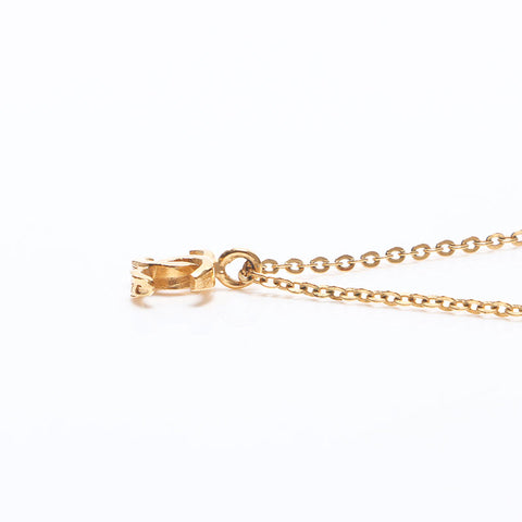 CHANEL 1980-1990 Mini COCO Mark Necklace gold WS14558