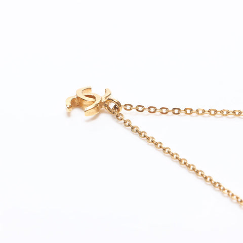 CHANEL 1980-1990 Mini COCO Mark Necklace gold WS14558