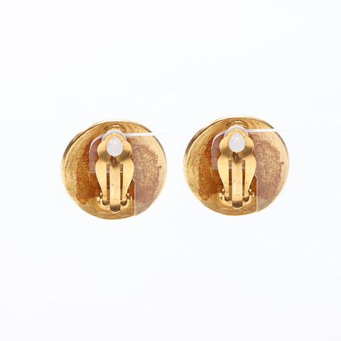 CHANEL 1996 96A COCO Mark Round Earring gold WS14560