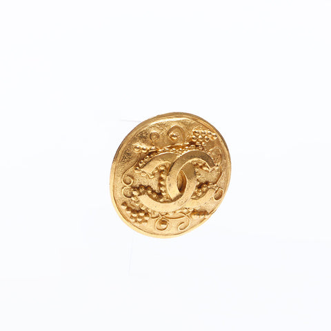 CHANEL 1996 96A COCO Mark Round Earring gold WS14560