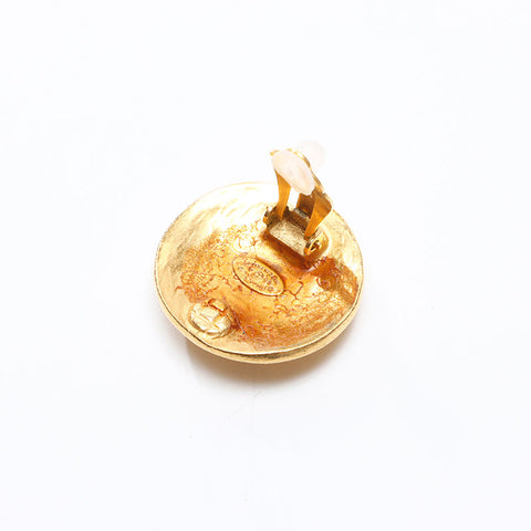 CHANEL 1996 96A COCO Mark Round Earring gold WS14560