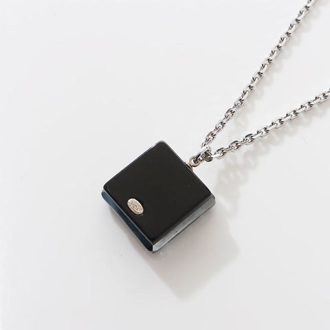 シャネル CHANEL 2005年 05A ラインストーン モノトーン ココマーク キューブ ネックレス シルバー WS14564