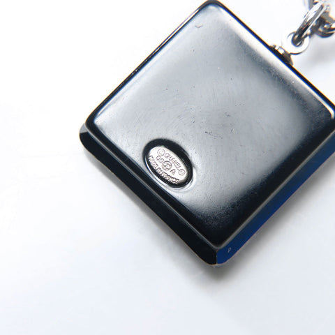 シャネル CHANEL 2005年 05A ラインストーン モノトーン ココマーク キューブ ネックレス シルバー WS14564