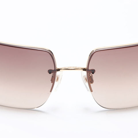 シャネル CHANEL ミニココマーク リムレス サングラス ブラウン WS14566