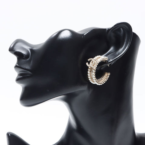 CHANEL B21K COCO Mark Hoop 2021 Pierce Silver WS14568
