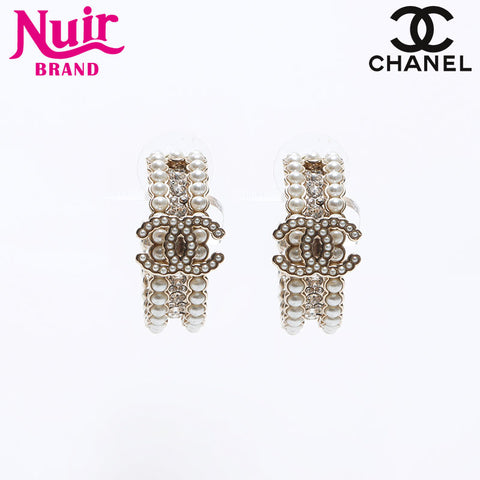 CHANEL B21K COCO Mark Hoop 2021 Pierce Silver WS14568