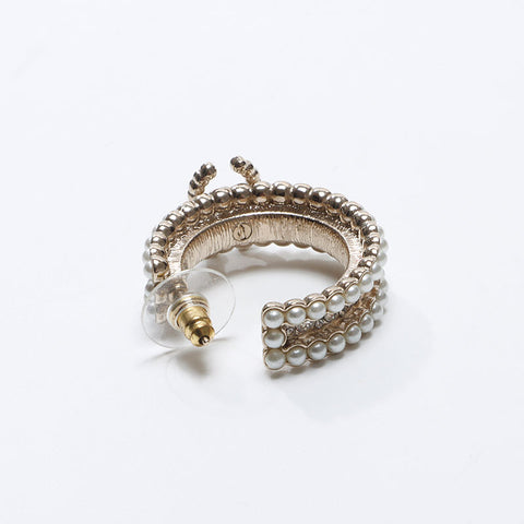 CHANEL B21K COCO Mark Hoop 2021 Pierce Silver WS14568