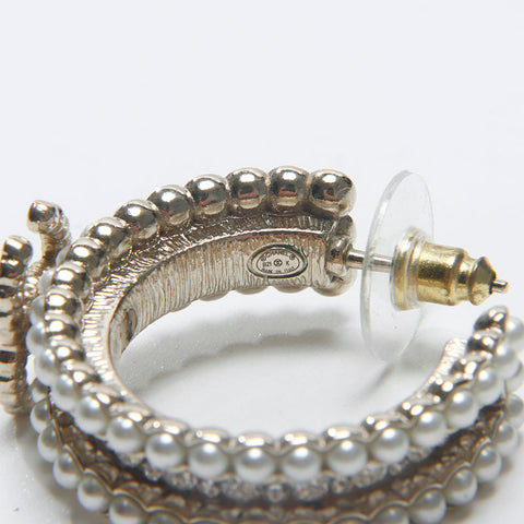 CHANEL B21K COCO Mark Hoop 2021 Pierce Silver WS14568