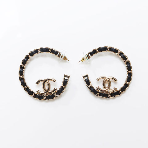CHANEL 2022 B22P Hoop COCO Mark Pierce gold WS14572