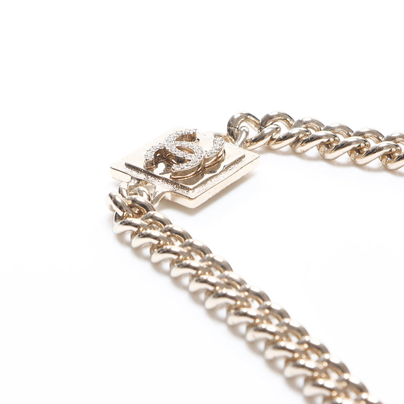 CHANEL 2023 B23P Choker COCO Mark Cube Necklace gold WS14573