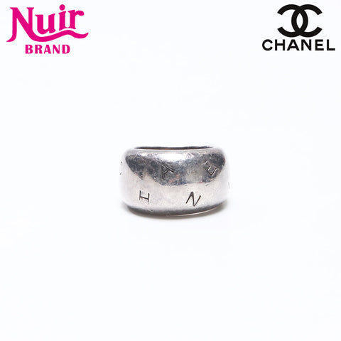 CHANEL Size 11 SIZE 51 Logo motif Ring Silver WS14574