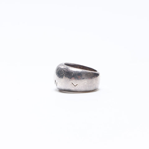 CHANEL Size 11 SIZE 51 Logo motif Ring Silver WS14574