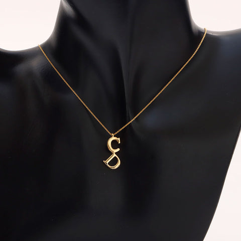 Christian Dior CD logo Necklace gold WS14581