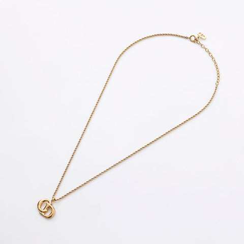 Christian Dior CD logo Necklace gold WS14584