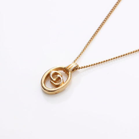 Christian Dior CD logo Necklace gold WS14587