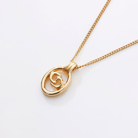 Christian Dior CD logo Necklace gold WS14588
