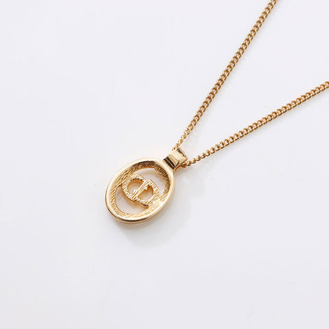 Christian Dior CD logo Necklace gold WS14588