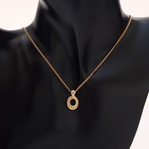 Christian Dior Rhinestone Necklace gold WS14596