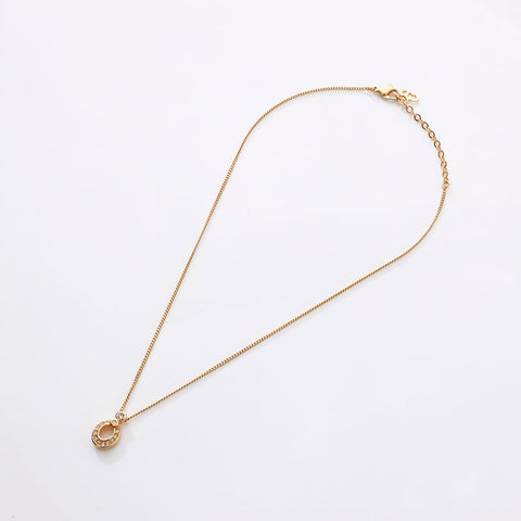 Christian Dior Rhinestone Necklace gold WS14596