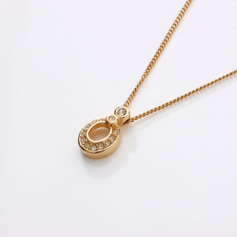 Christian Dior Rhinestone Necklace gold WS14596