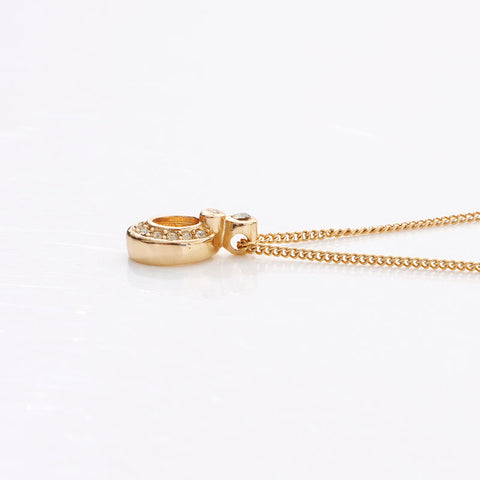 Christian Dior Rhinestone Necklace gold WS14596