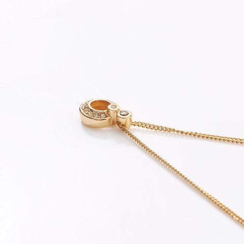 Christian Dior Rhinestone Necklace gold WS14596
