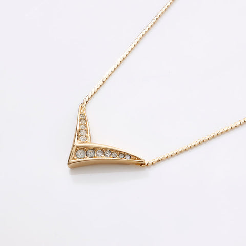 Christian Dior Rhinestone Necklace gold WS14597