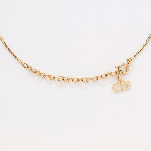 Christian Dior Rhinestone Necklace gold WS14597